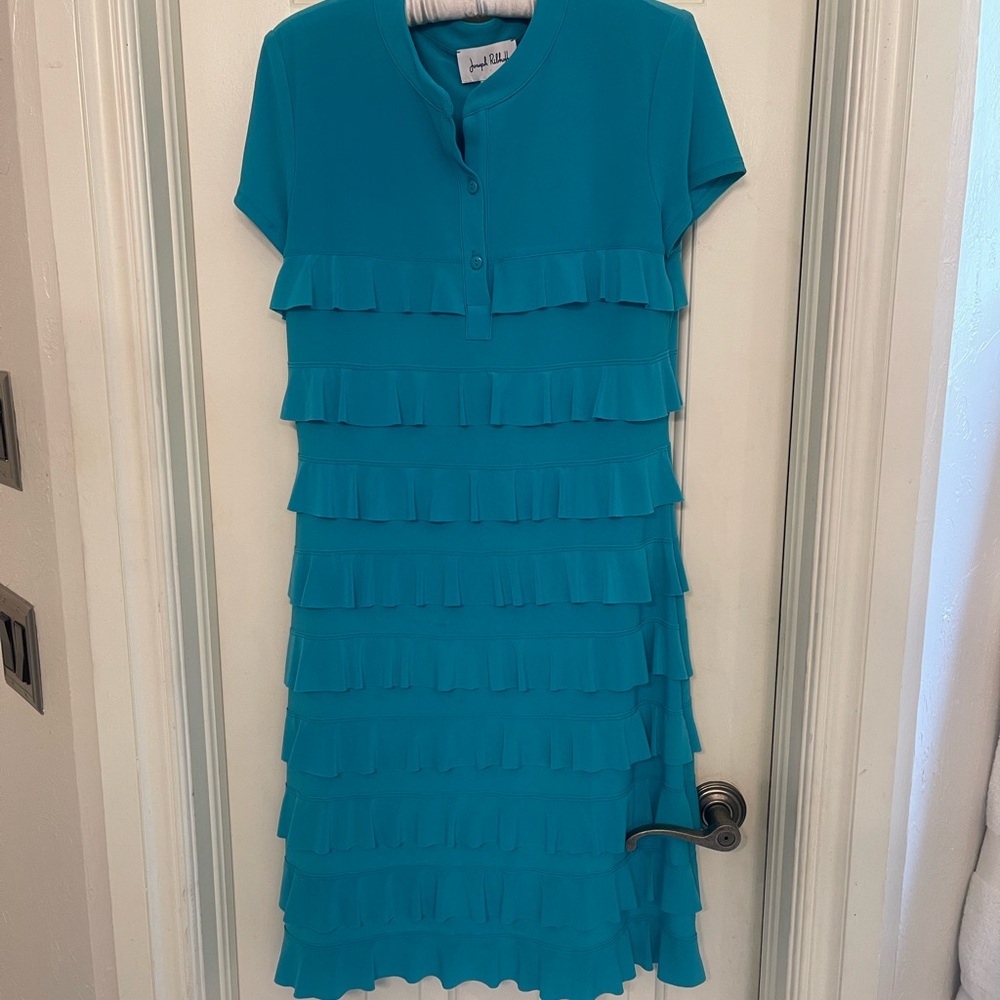 Joseph Ribkoff Teal Layered Midi Dress